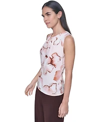 Calvin Klein Women's Pleated Crewneck Sleeveless Top