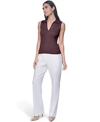 Calvin Klein Women's V-Neck Collar Sleeveless Sweater Top