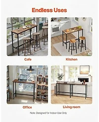 Sugift High Top Pub Table with Metal Frame for Kitchen and Living Room