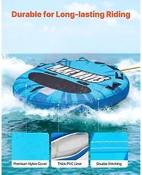 Mecale 3-Rider Towable Tube for Boating 510 lbs with Anti-Slip Pad