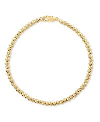 Devata 3mm Beaded Ball Chain Bracelet Gold Plated Sterling Silver,