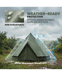 Outsunny Teepee Tent Waterproof for 4-6 People , Army