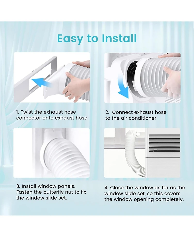 Cowsar 10,000 Btu Portable Air Conditioner with Fan, Dehumidifier, Remote