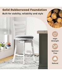 Sugift 25" Swivel Barstools Set of 2, 360degree(s) Rotating Bar/Counter Height Chairs with Upholstered Seat