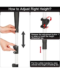 Aoligeijs Baseball Tee Batting Tee Softball Tee Portable Travel Hitting Tee,Easy Adjustable Height,Stable Tripod Stand