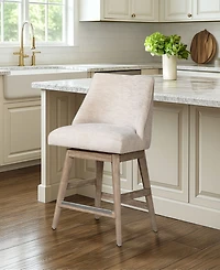 Martha Stewart Collection Winfield 38" Upholstered Fabric Swivel Counter Stool