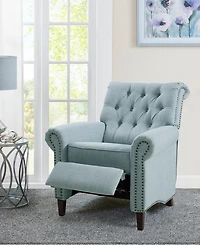 Madison Park Aidan 40.5" Fabric Upholstered Manual Push Back Recliner Chair