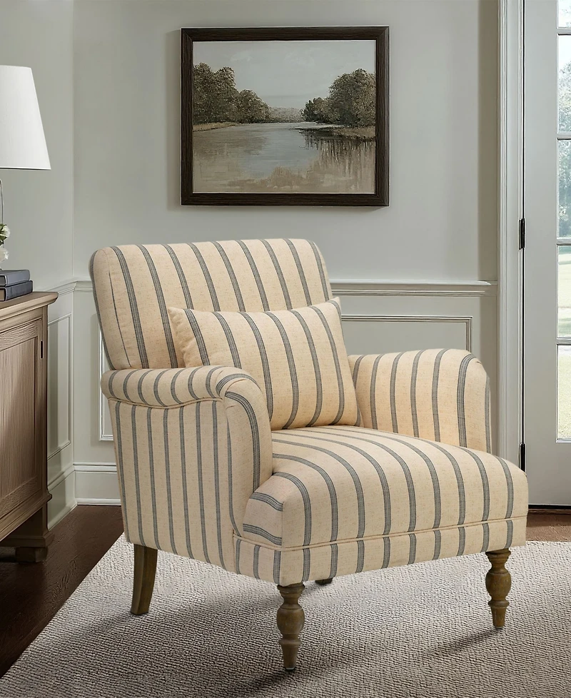 Martha Stewart Collection Amanda 30" Upholstered Striped Accent Chair