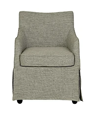Martha Stewart Collection London 25" Upholstered Skirted Dining Arm Chair