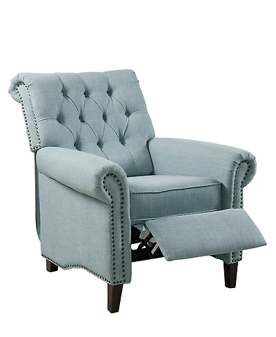 Madison Park Aidan 40.5" Fabric Upholstered Manual Push Back Recliner Chair