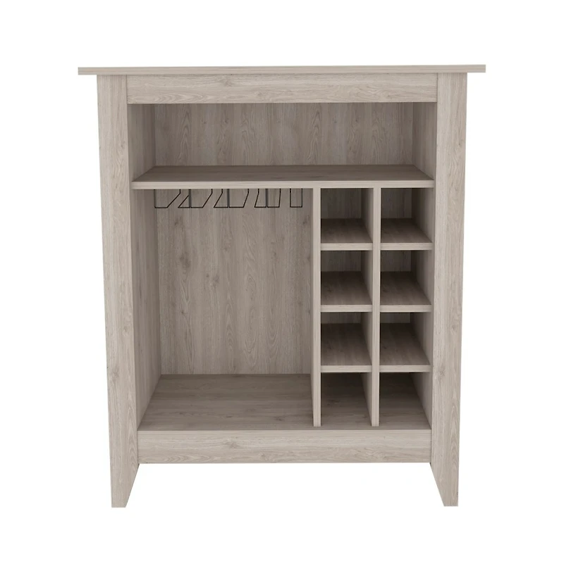 flynama 38 Bar-Coffee Cart with 8 Bottle Racks, 1 Cup Holder and Central Shelf