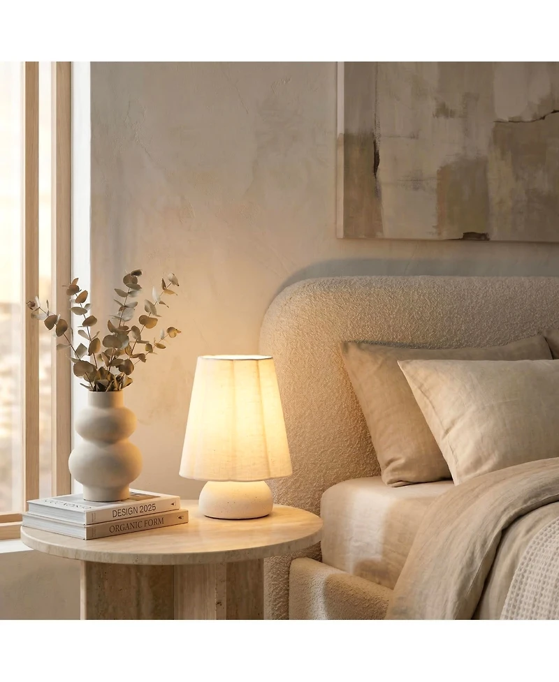 Brightech Ceramic Small Led Desk Lamp with Fabric Shade