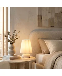 Brightech Ceramic Small Led Desk Lamp with Fabric Shade