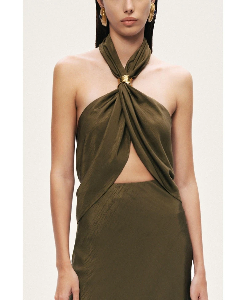 Nocturne Women's Twist Halter Neck Bustier