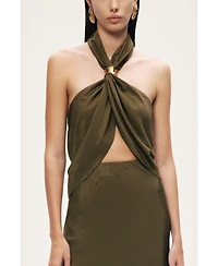 Nocturne Women's Twist Halter Neck Bustier