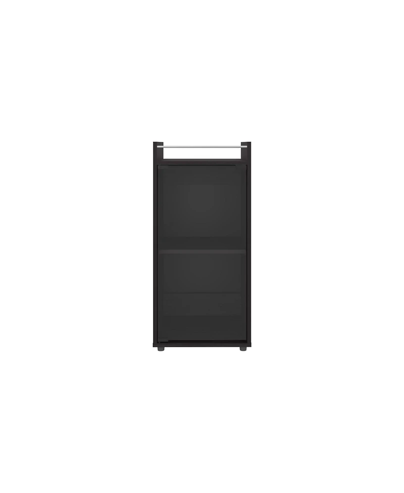 flynama Compact Minibar Cabinet with 2 Doors and Open Shelf