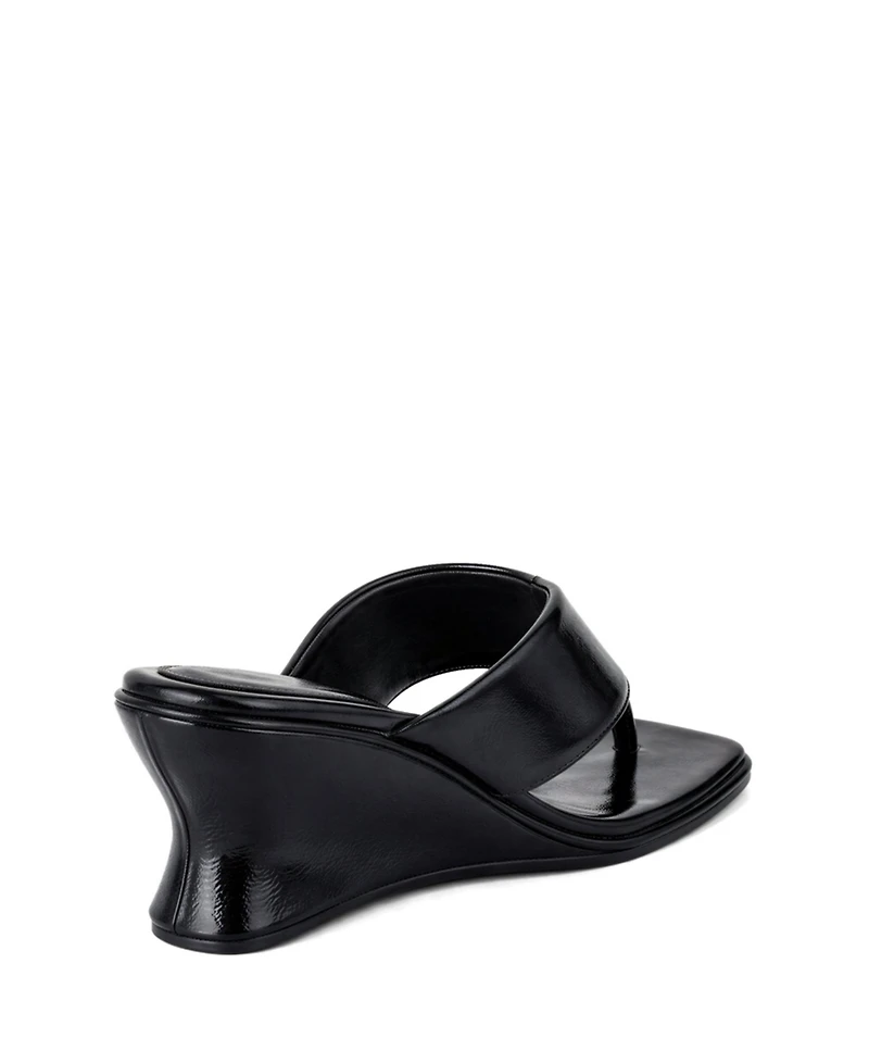 Therapy Australia Women's Lennox Square Toe Wedge Thong Heel