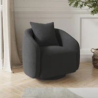 Boyel Living Swivel Barrel Chair Velvet Accent Armchair 360 Degree Club for Room Bedroom Reception