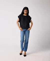 Reistor Women's Hemp Top with Gathered Sleeve detail
