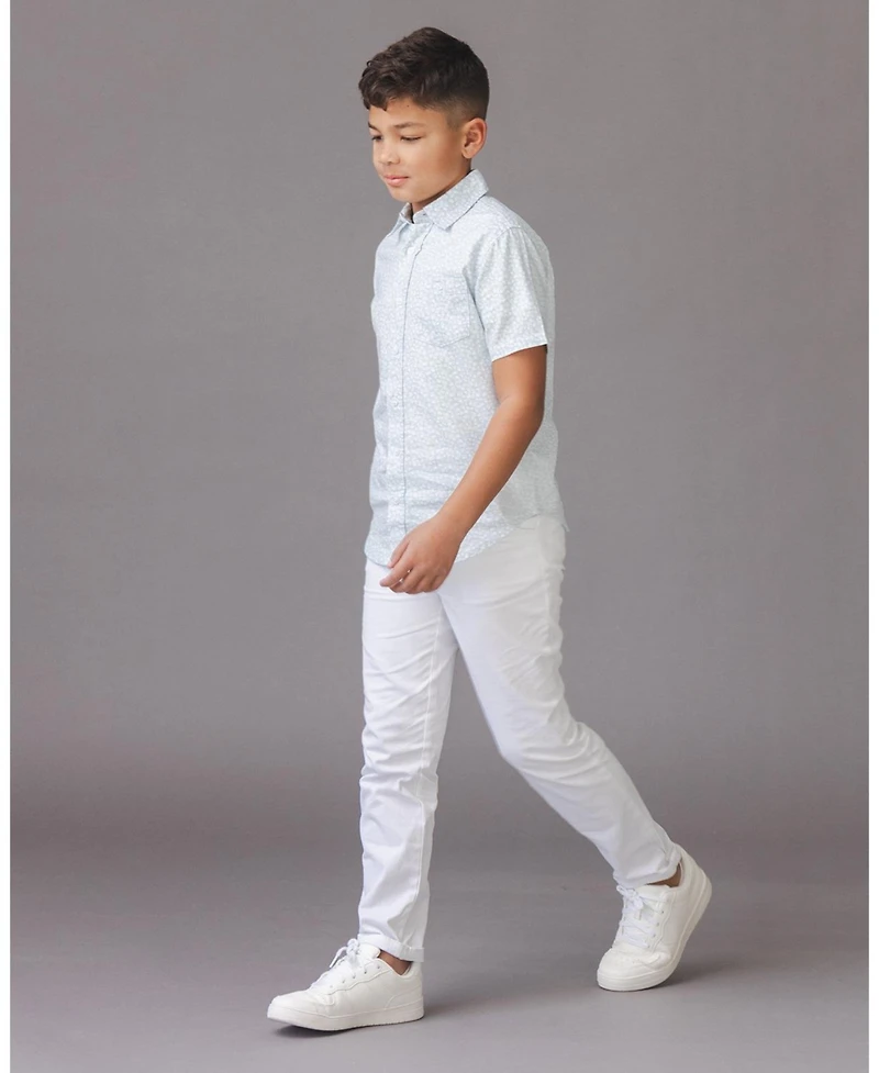 Hope & Henry Boys Linen Short Sleeve Shirt