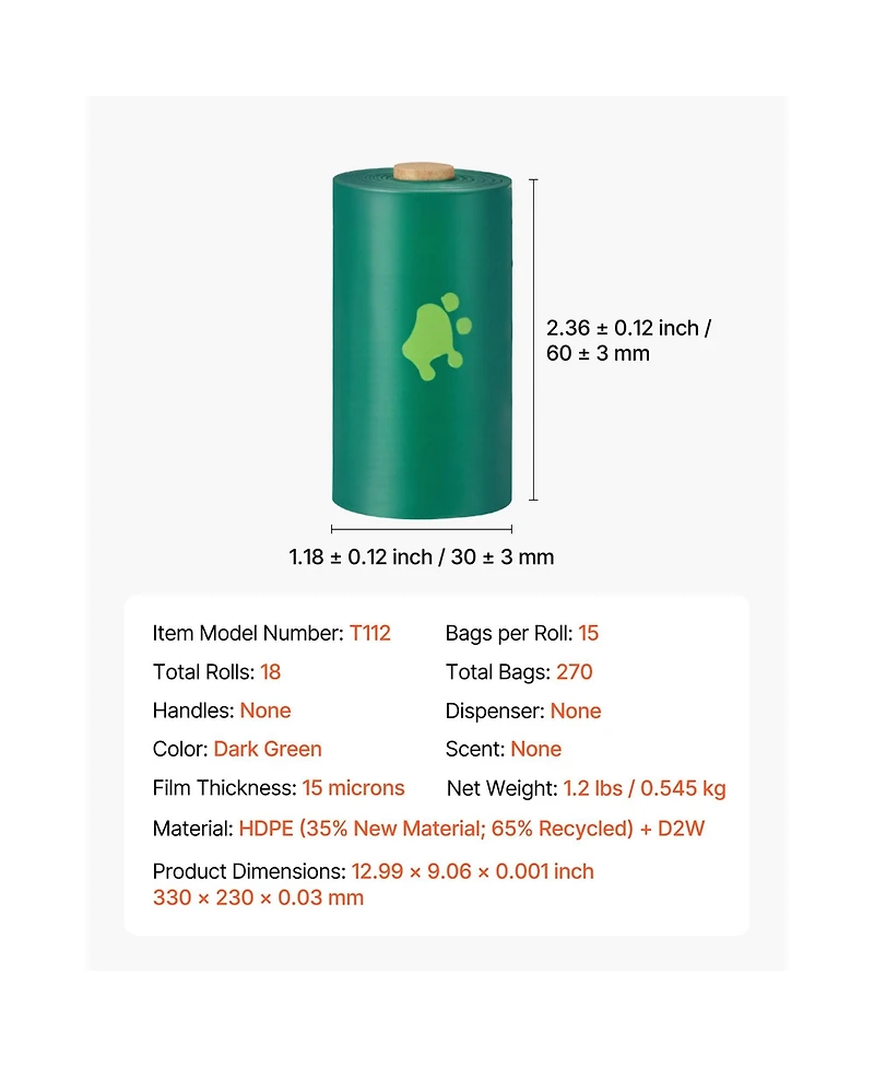 Cozito Dog Poop Bags Unscented