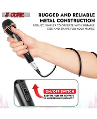 5 Core Microphone 3Pc Dynamic Vocal Handheld Mic Cardioid Singing Karaok Microfono w On Off Switch
