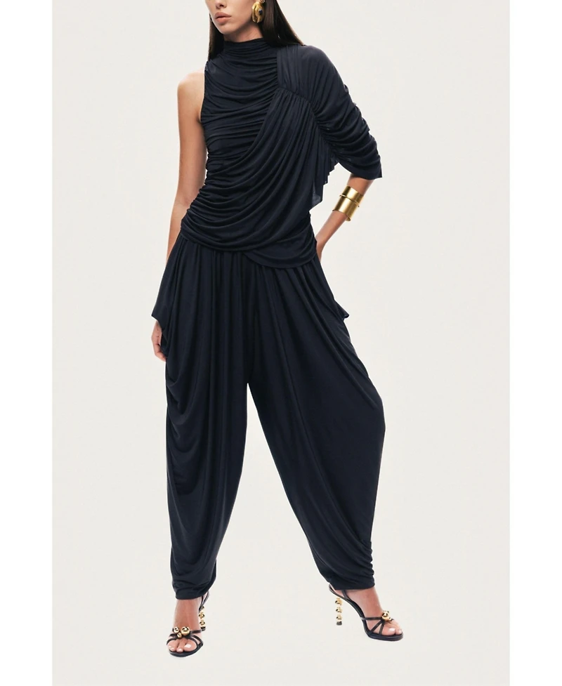 Nocturne Women's Asymmetric Draped Blouse