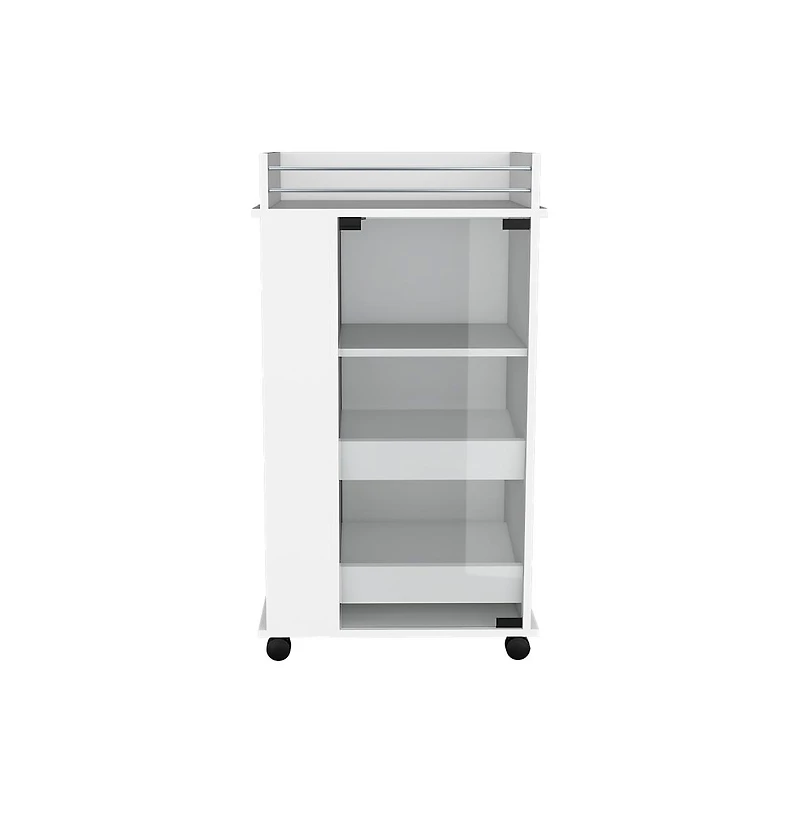 flynama Beaver Bar Cart with Two-Side Shelves