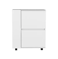 flynama Belleville Bar Cart for Living Room, Dual Cabinet Rolling Storage Serving Cart