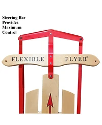 Flexible Flyer Metal Runner Steel/Wood 60" Long Snow Slider Sled for Kids