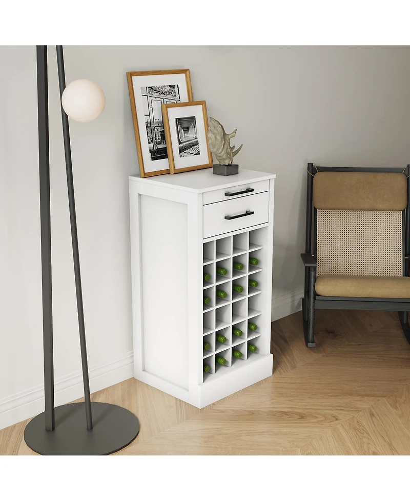 flynama Modular 24-Bottle Wine Bar Buffet Cabinet