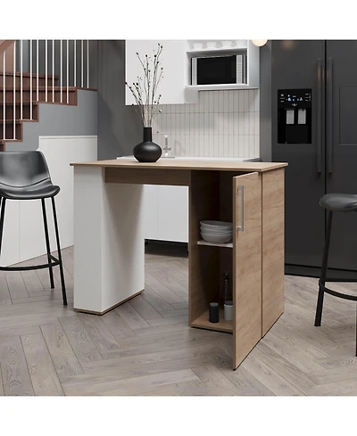 flynama Bar Kitchen Island with Hidden Storage