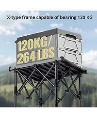 Gnuadz Folding Camping Table Aluminum Roll Top Adjustable Height Camping Outdoor Recreation Gear