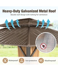 Slickblue Outdoor Hardtop Gazebo for Patio Lawn Garden Party Tent