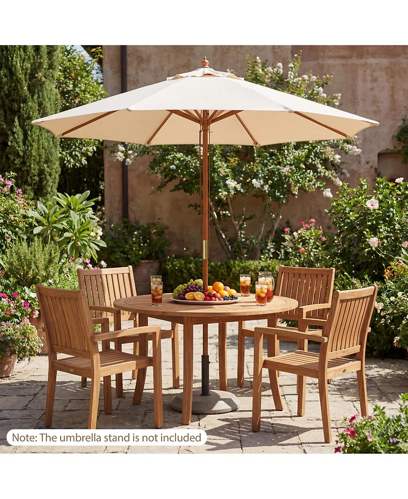 Slickblue Patio Umbrella Outdoor Table Market with 8 Sturdy Bamboo Ribs