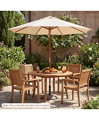 Slickblue Patio Umbrella Outdoor Table Market with 8 Sturdy Bamboo Ribs