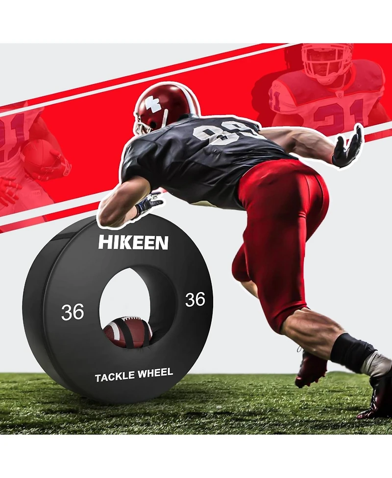 Hikeen Football Tackle Wheel Dummy Denser Softer Foam Tackling Dummies for Football Youth - Tackling Wheel with Straps (1PCS)