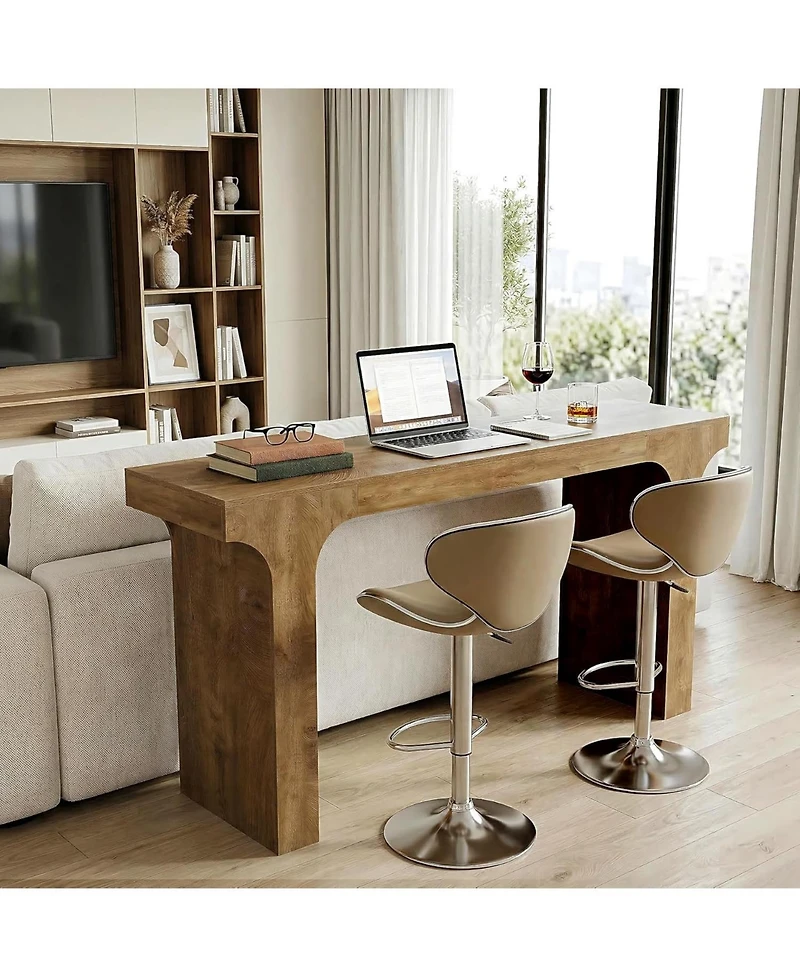 Tribesigns Long Bar Table, Farmhouse Counter Height Pub Table, Rectangular High Top Bar Table