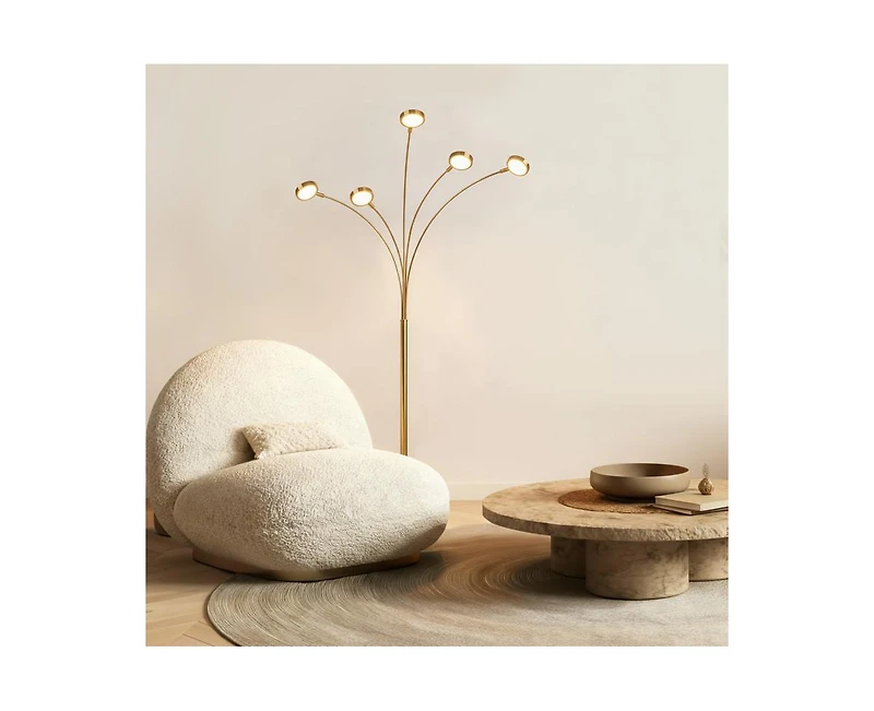 Orion 74" Led Tree Arc Floor Lamp with 5 Adjustable Arms