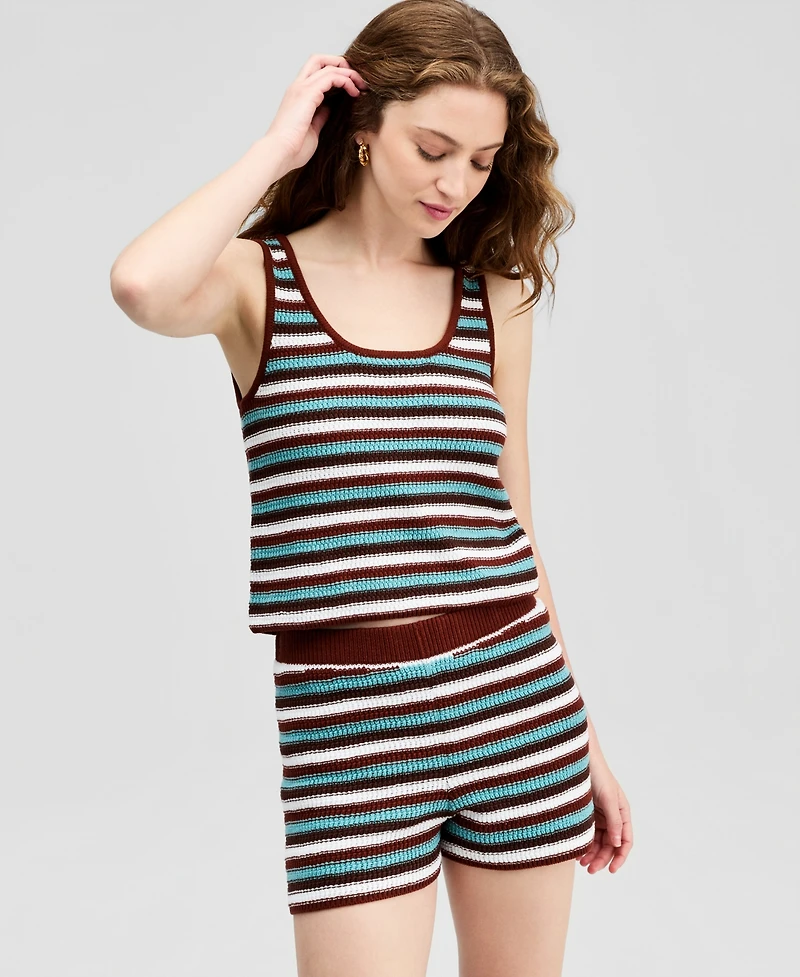 And Now This Women's Crochet Striped Tank Top, Macy's Exclusive