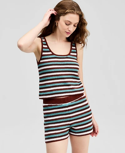 And Now This Women's Crochet Striped Tank Top, Macy's Exclusive
