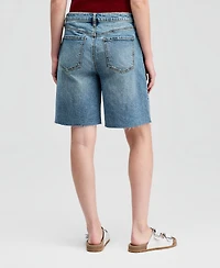 And Now This Women's Tie-Waist Raw-Edge Jorts, Macy's Exclusive