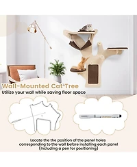 Cozito Cat Tower Wall-Mounted Shelves Furniture with Perch