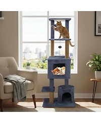 Cozito Cat Tree 64 in with 2 Condos and Jute Scratching Posts