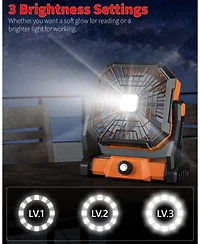 Gnuadz Personal Fan Led Lantern 270degree(s) Rotation Usb Desk Hook Camping 20000mAh