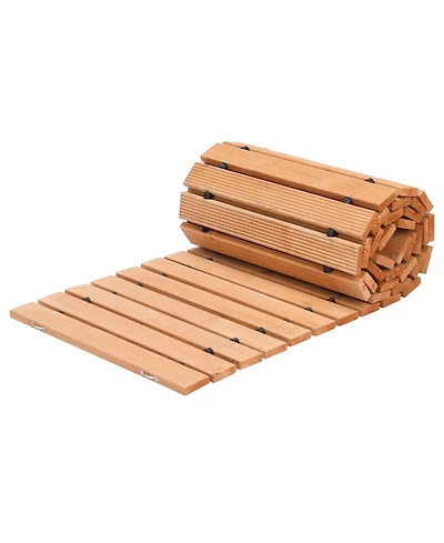 Sugift Wooden Garden Pathway, 8 x 17 , Non-Slip Cedar Outdoor Walkway for Garden