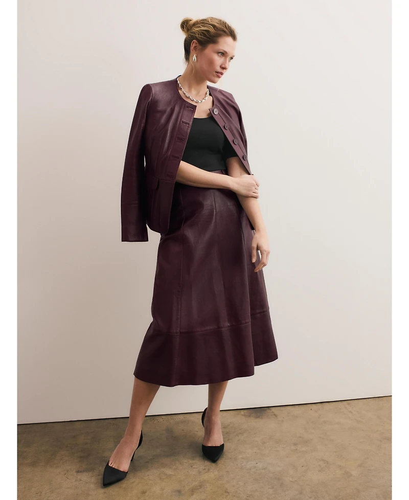 The Fold Women's Andalo Leather Skirt