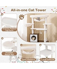 Cozito Cat Tree with Litter Box Enclosure for Indoor Cats