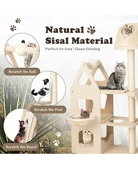 Cozito Cat Tree Multi-Level with Sisal Scratching Posts Plush