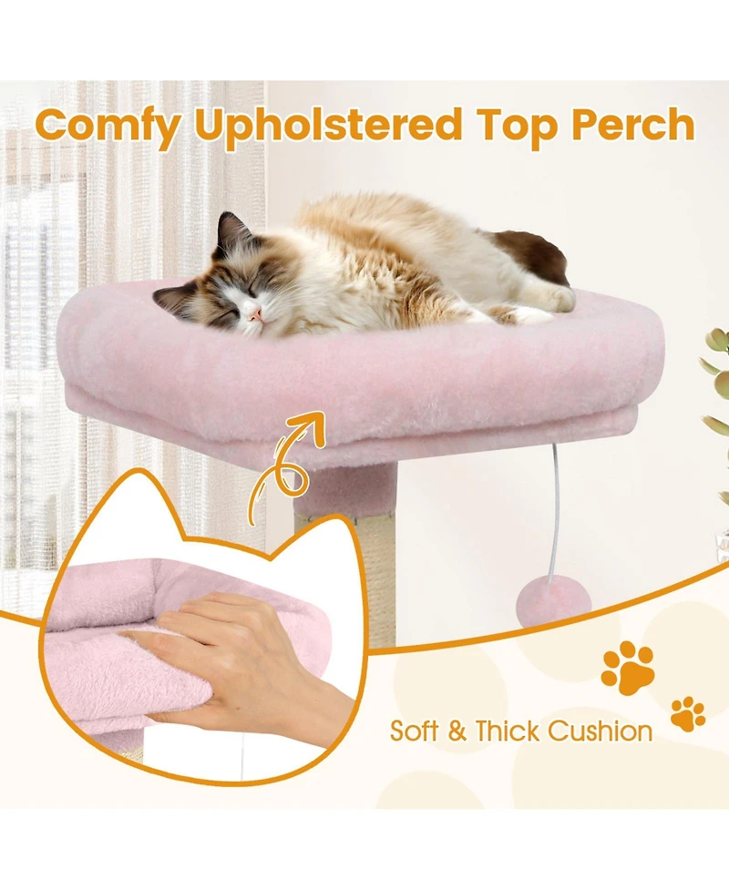 Cozito Cat Tree 58 in Soft Plush Multi-Level with Top Perch